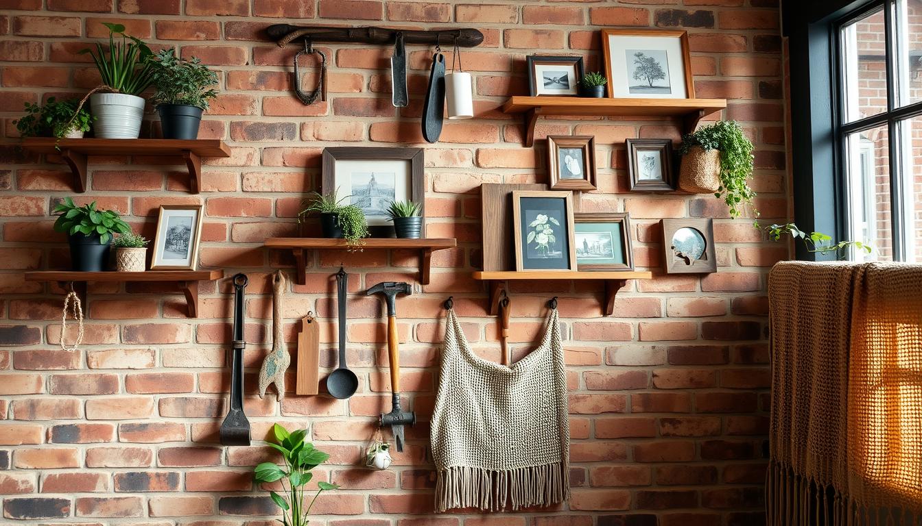 DIY Rustic Brick Wall Decor Ideas