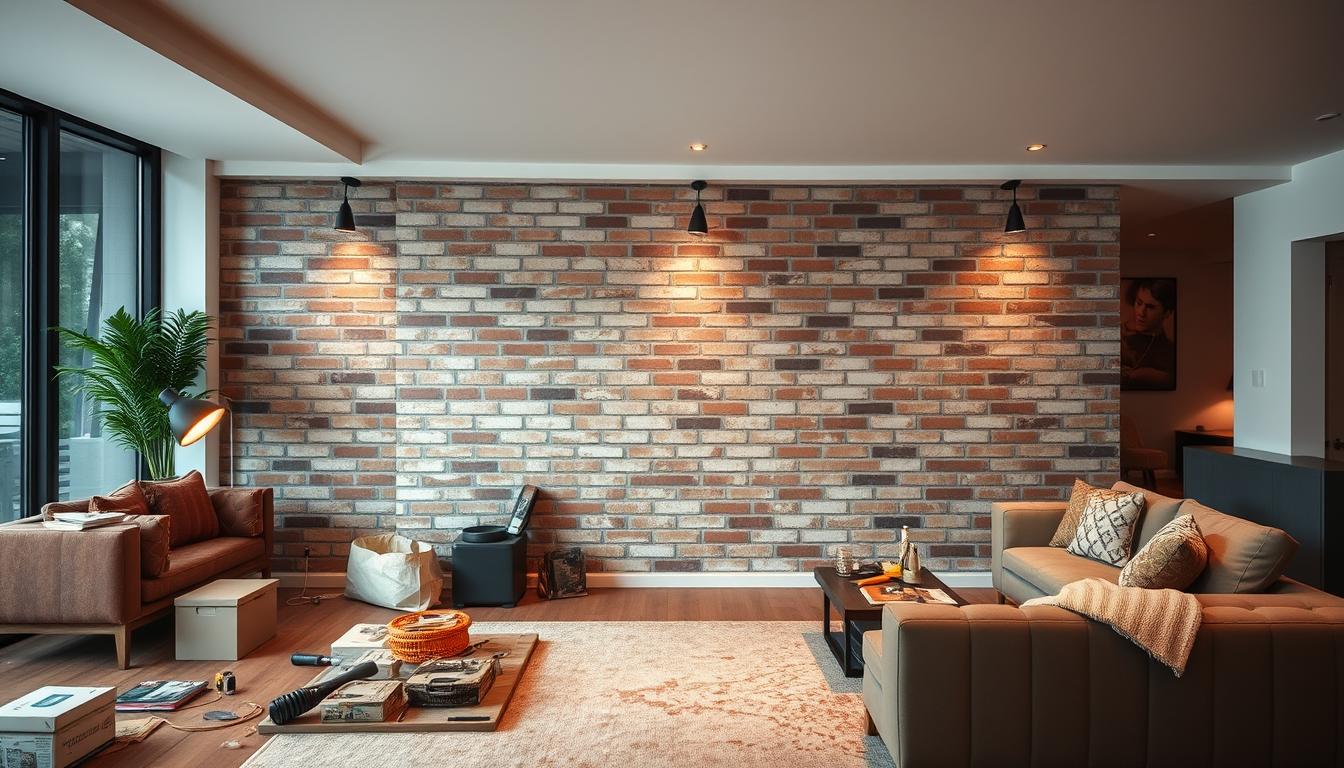 Installing Brick Panels in Living Rooms